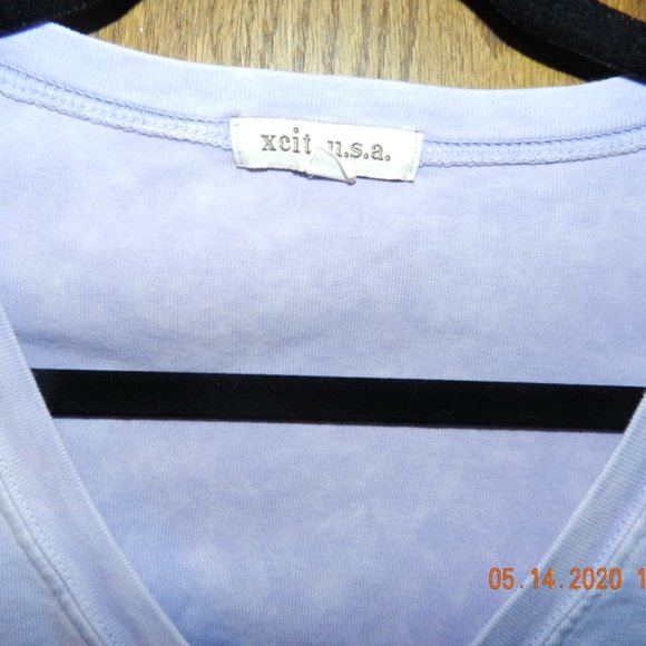 Women's XCIT Purple V Neck Top - Picture 2 of 3